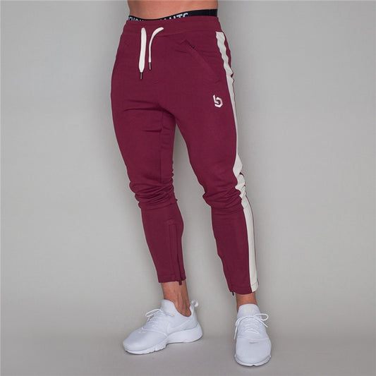 Side Striped Men's Skinny Gym Jogger Sweatpants