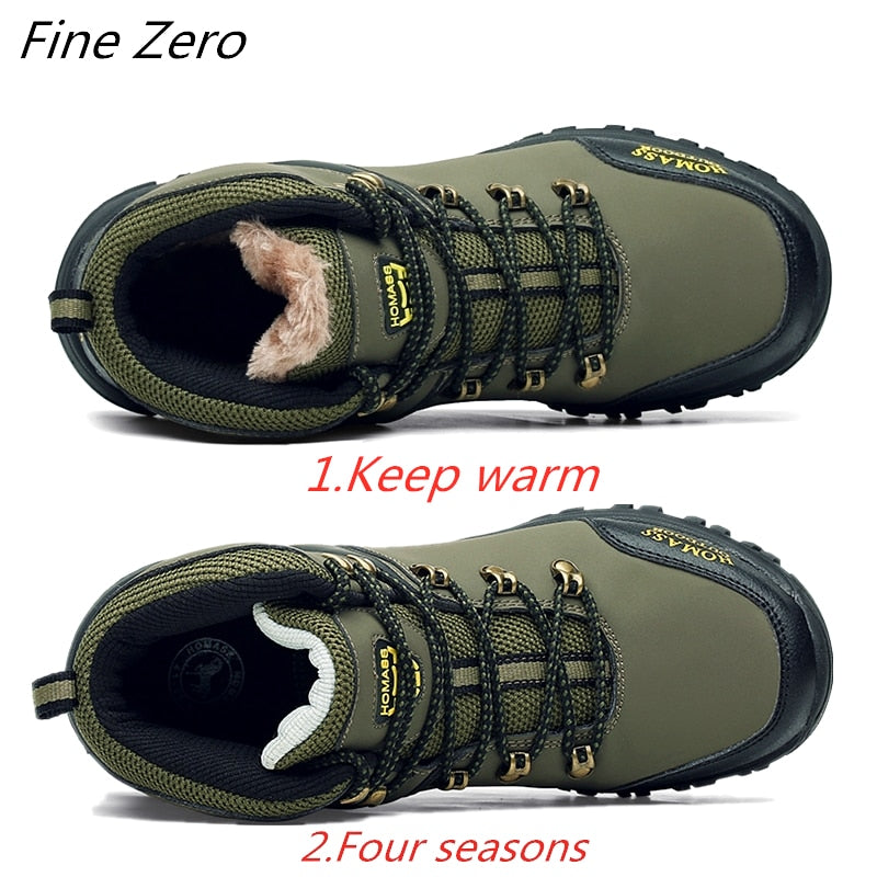 Men's Waterproof Lace Up Snow Boots