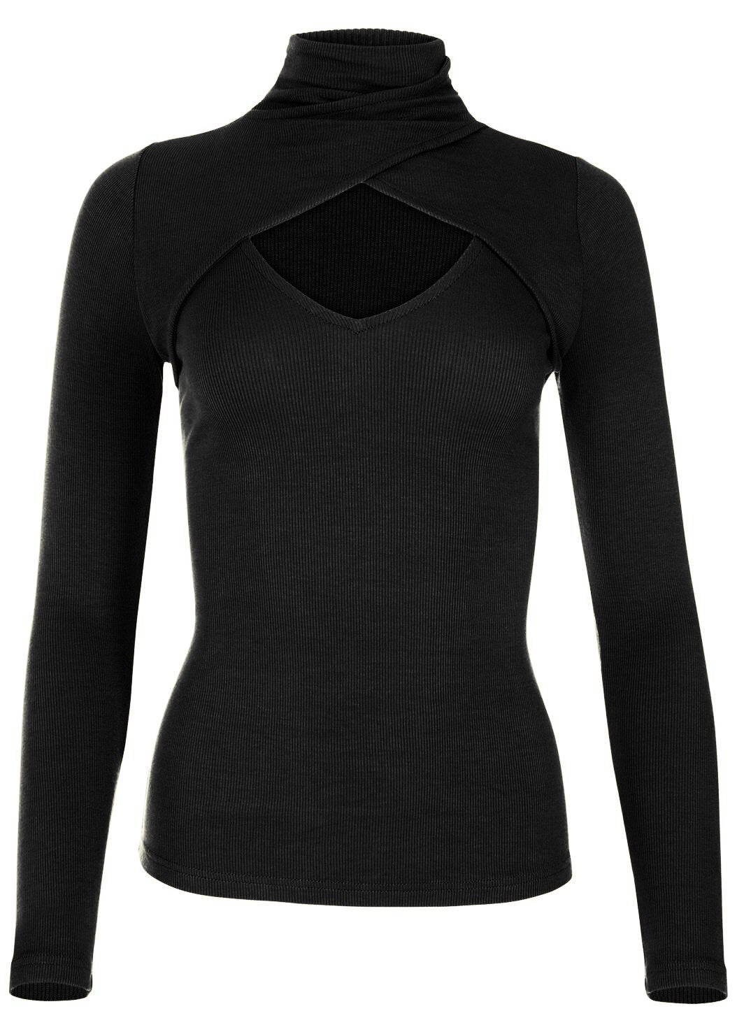 Threaded Slim Long Sleeve Hollow Out Knit Ladies Top