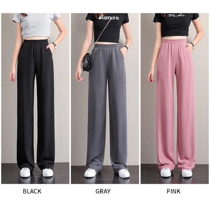 Straight Wide Leg High Waist Ladies Sweatpants