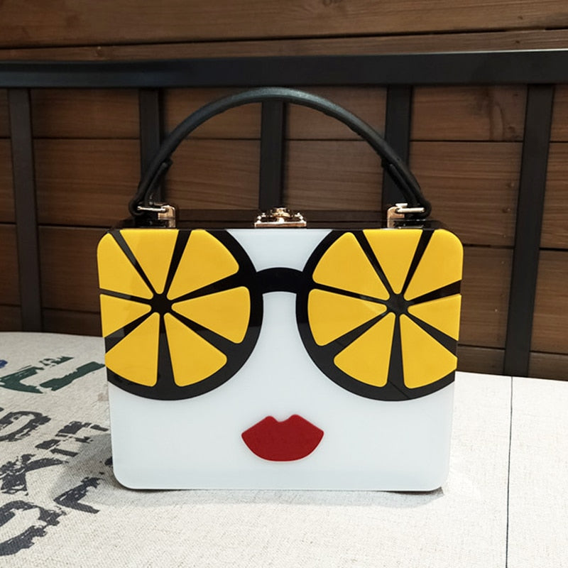 Dazzling Sunglasses Cartoon Acrylic Style Shoulder Crossbody Tote Bag