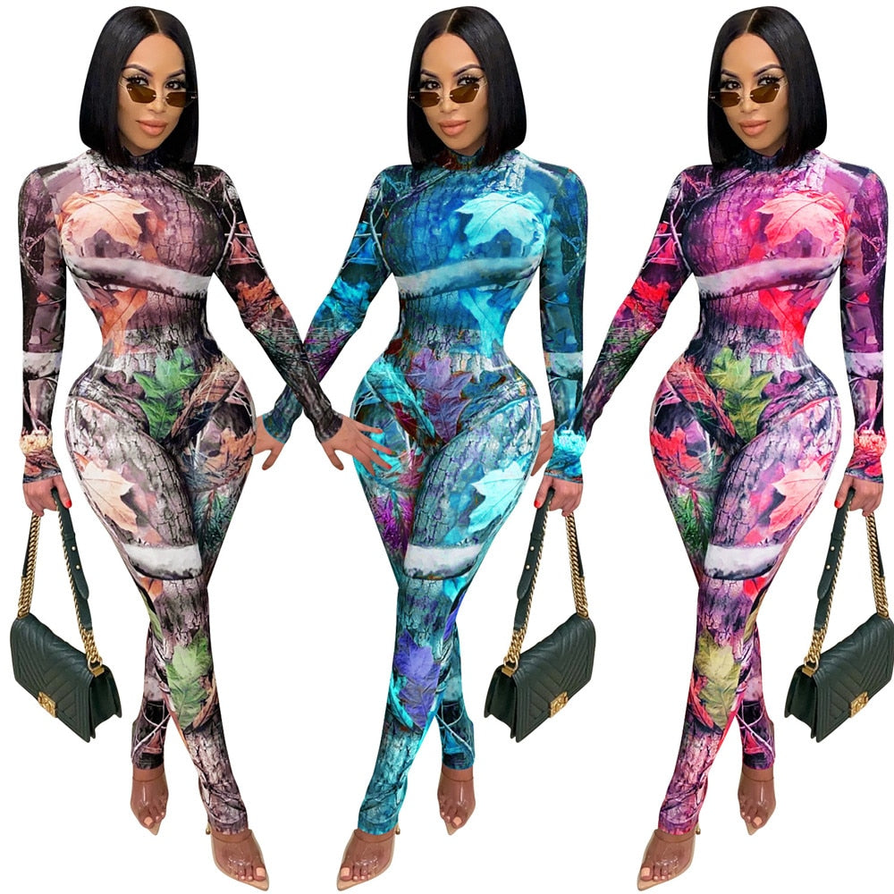 Festival Mesh Sheer Long Sleeve Bodysuit + Leggings 2-Piece Set