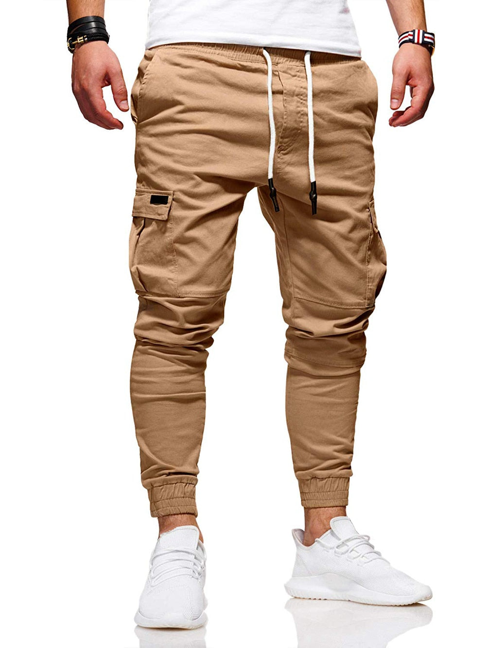 Men's Drawstring Skinny Fit Cargo Sweatpants