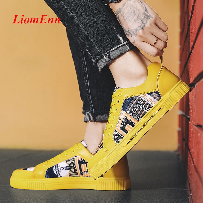 Graffiti Print Women's Flat Vulcanized Sneakers