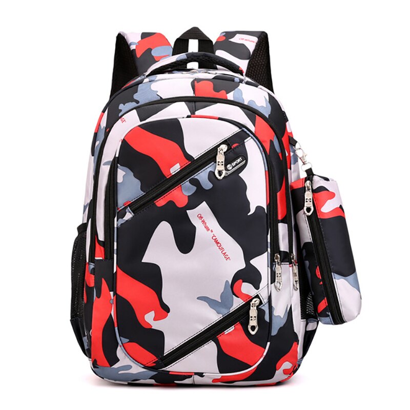 Waterproof Nylon Student Bookbag Travel Camouflage Backpack