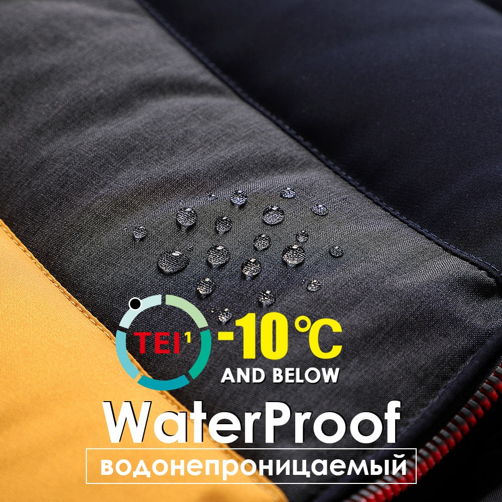 Hooded Men's Colorblock Waterproof Jacket