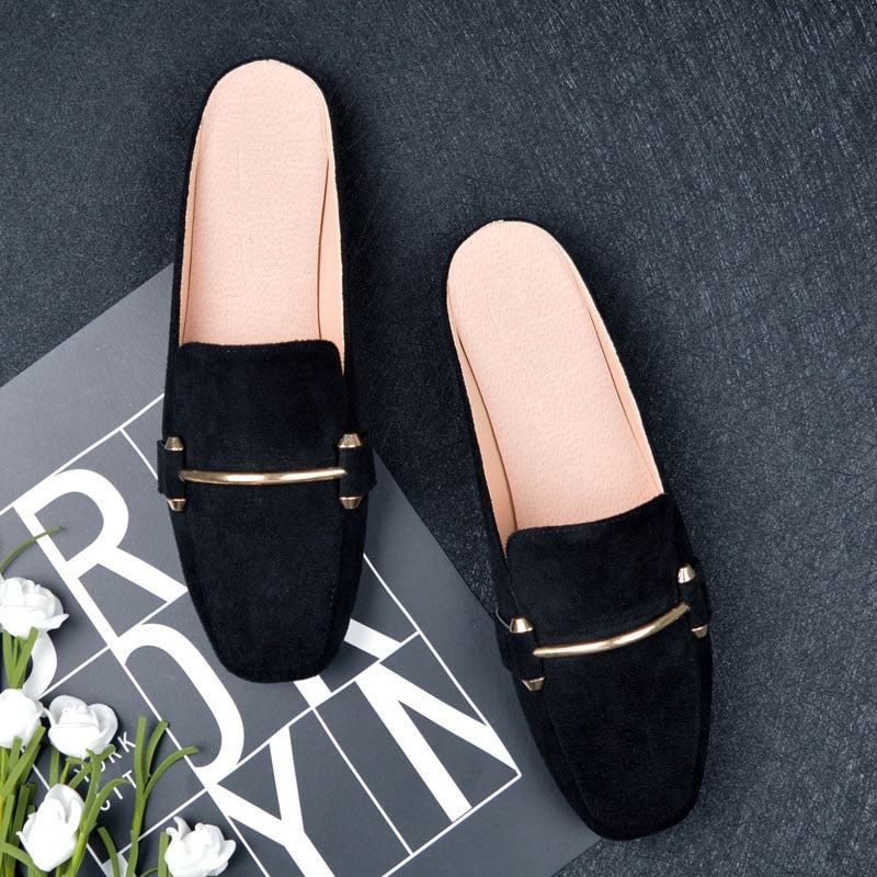 Slip-On Wooden Block Heel Ladies Platform Mules