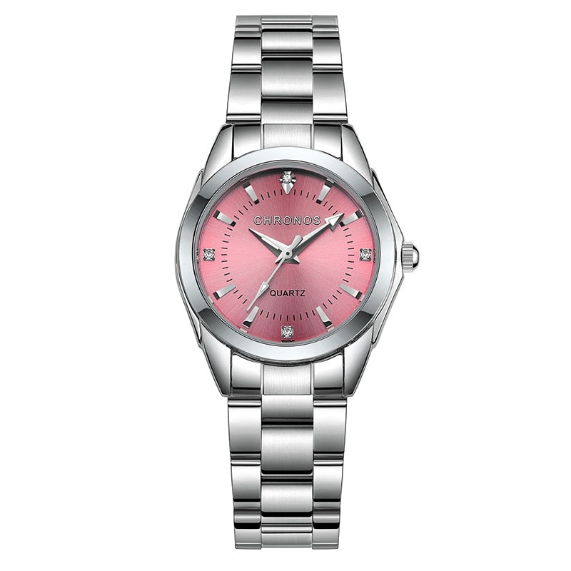 Colored Luxury Ladies Movement Stainless Steel Watch