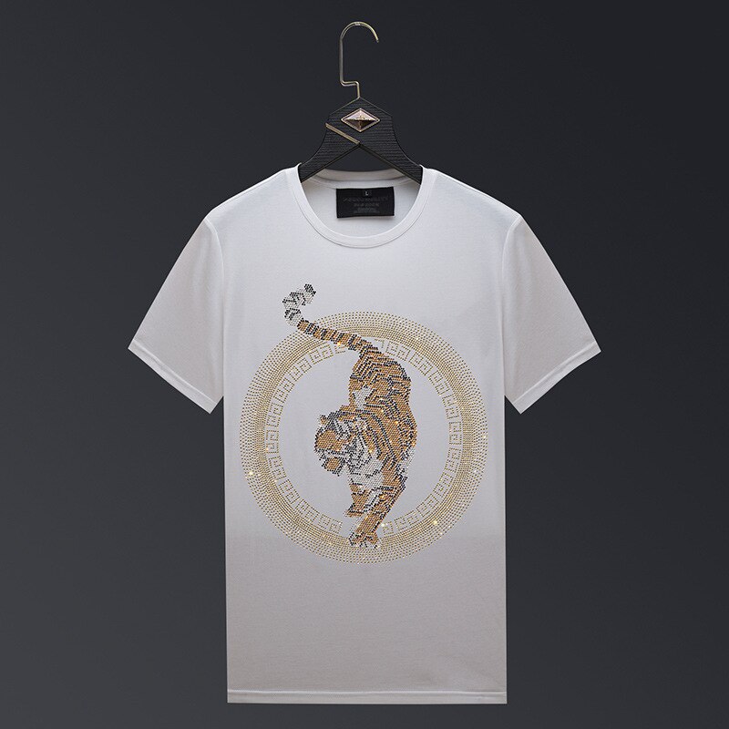 Men's Tiger Rhinestone Streetwear T-Shirt to 6X