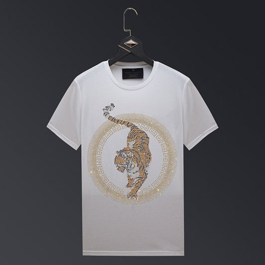 Men's Tiger Rhinestone Streetwear T-Shirt to 6X