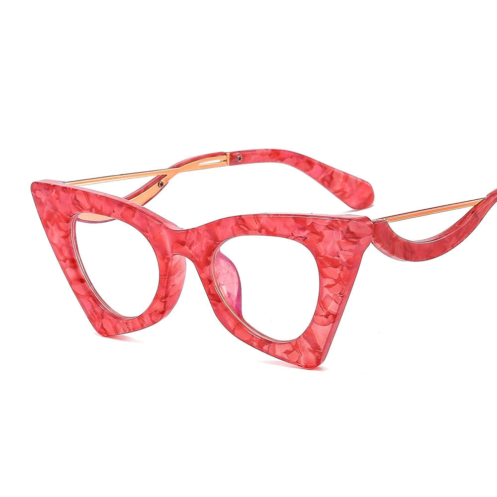 Unisex Cat Eye Optical Prescription Transparent Eyeglasses