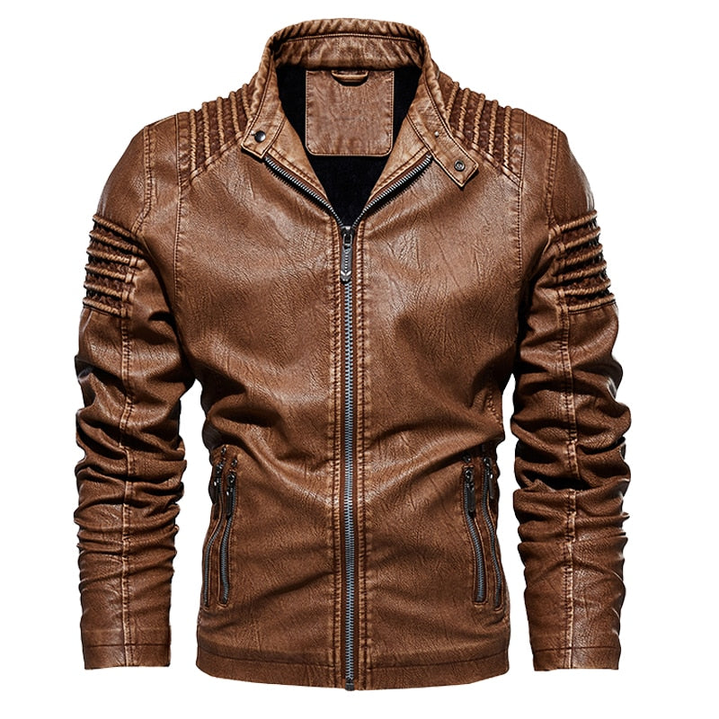 Men's Pigskin Leather Bomber Motorcycle Steampunk Jacket to 5X Big & Tall