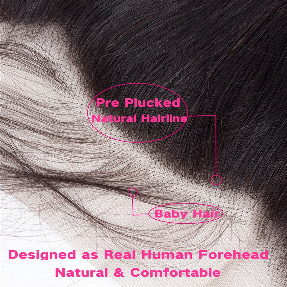 Brazilian Straight HD Transparent 13x4 Lace Frontal 100% Human Hair Ear-To-Ear Lace Remy Free Part Closure