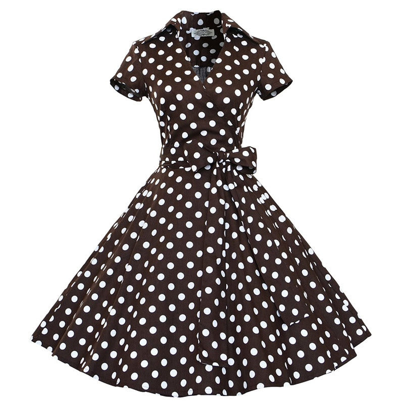 Women's Polka Dot Vintage Swing Dress