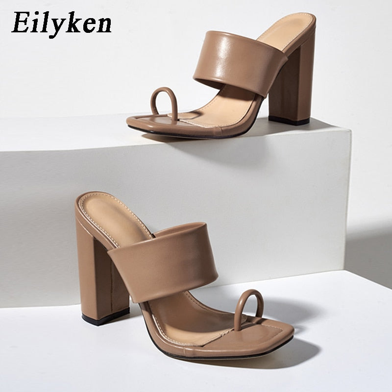 Clip Toe Slip-On Platform Sandals