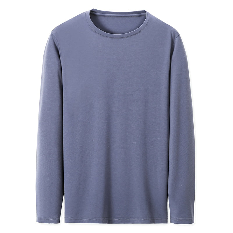 Men's Cotton Long sleeve Solid Color Slim Fit T-Shirt