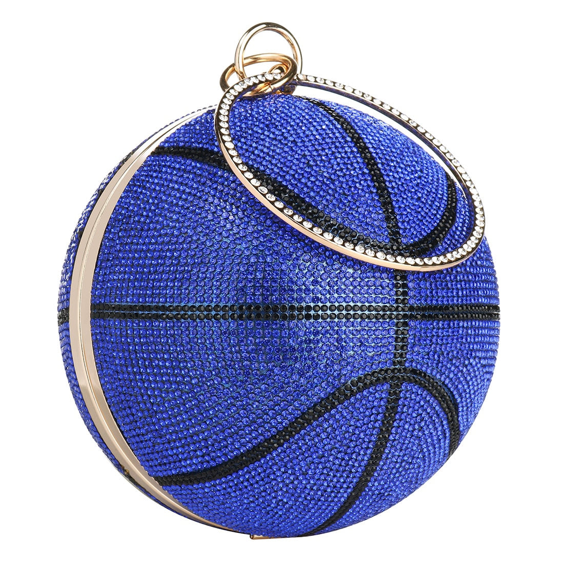 Colored Diamond Shoulder Chain Basketball Clutch Purse