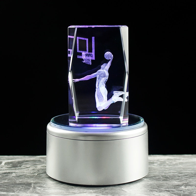 Mamba Never Out Crystal 3D Kobe Bryant Laser Engraved Cube