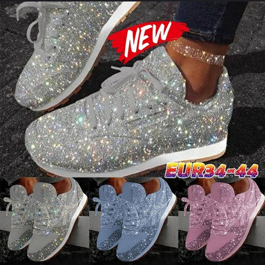 Glitter Vulcanized Ladies Sneakers