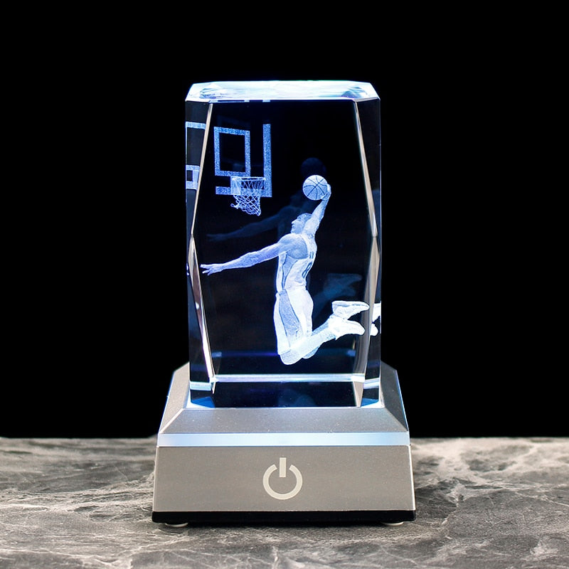 Mamba Never Out Crystal 3D Kobe Bryant Laser Engraved Cube