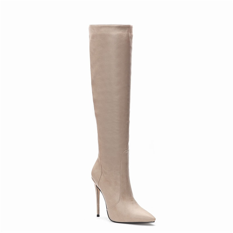 Over the Knee Pointed Toe Stiletto Heel Boots