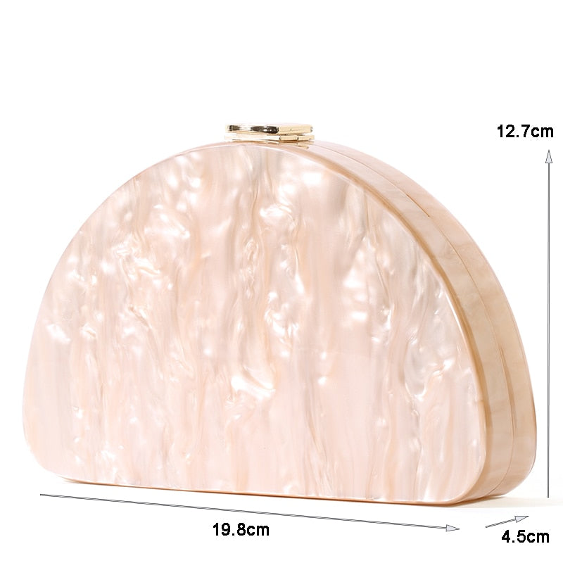 Marble Design Messenger Acrylic Clutch Purse