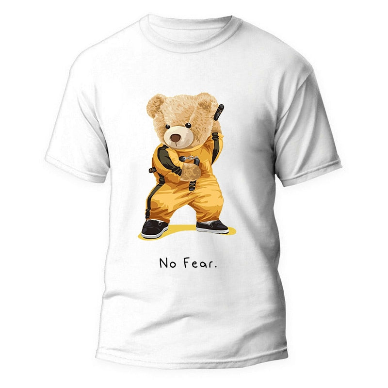 Men's Kung Fu Teddy Bear Graphic Short Sleeve T-Shirt-Big & Tall to 9X