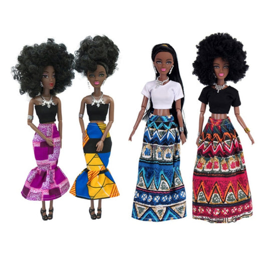 30CM African Black Moveable Joint Body Dolls