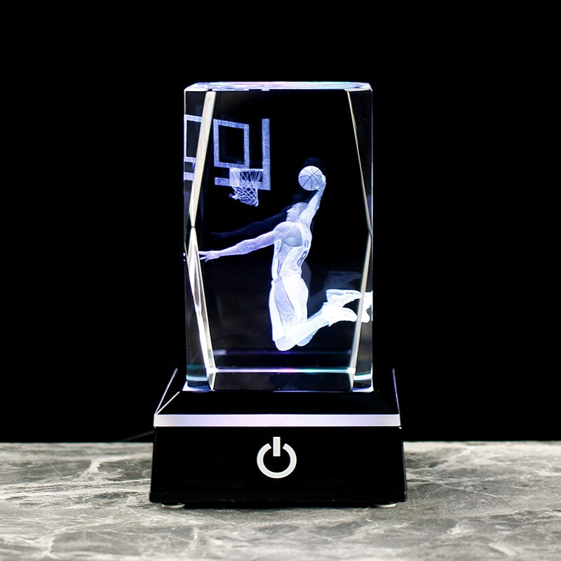 Mamba Never Out Crystal 3D Kobe Bryant Laser Engraved Cube