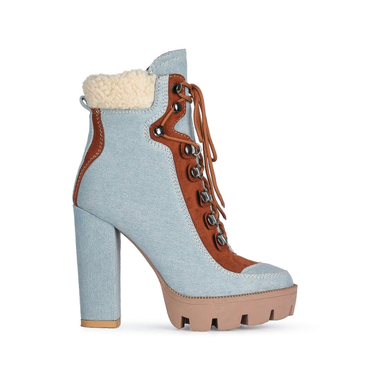 Lace Up High Platform Ankle Boots