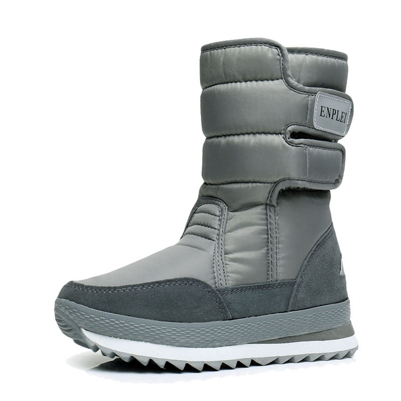 Mid-Calf Ladies Waterproof Platform Heel Snowboots