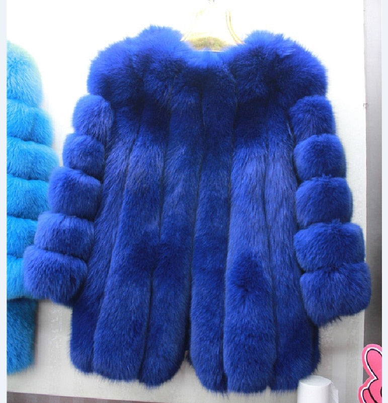 Faux Fur Long Ladies Winter Coat Plus to 4X