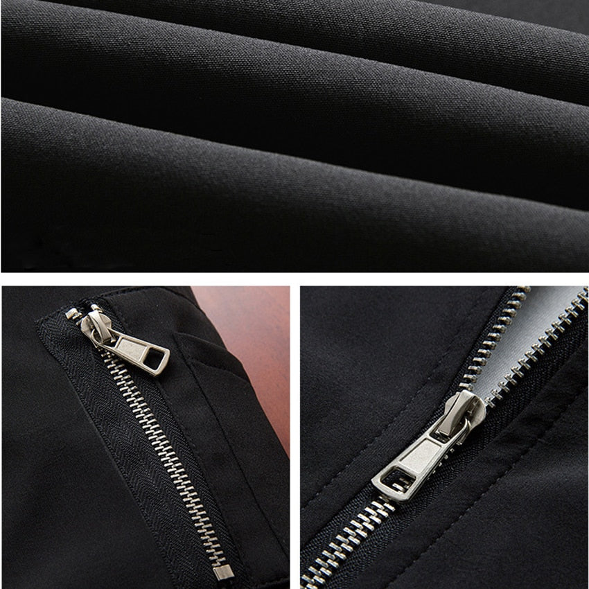 Men's Ribbed Sleeve Zipper Bomber Jacket