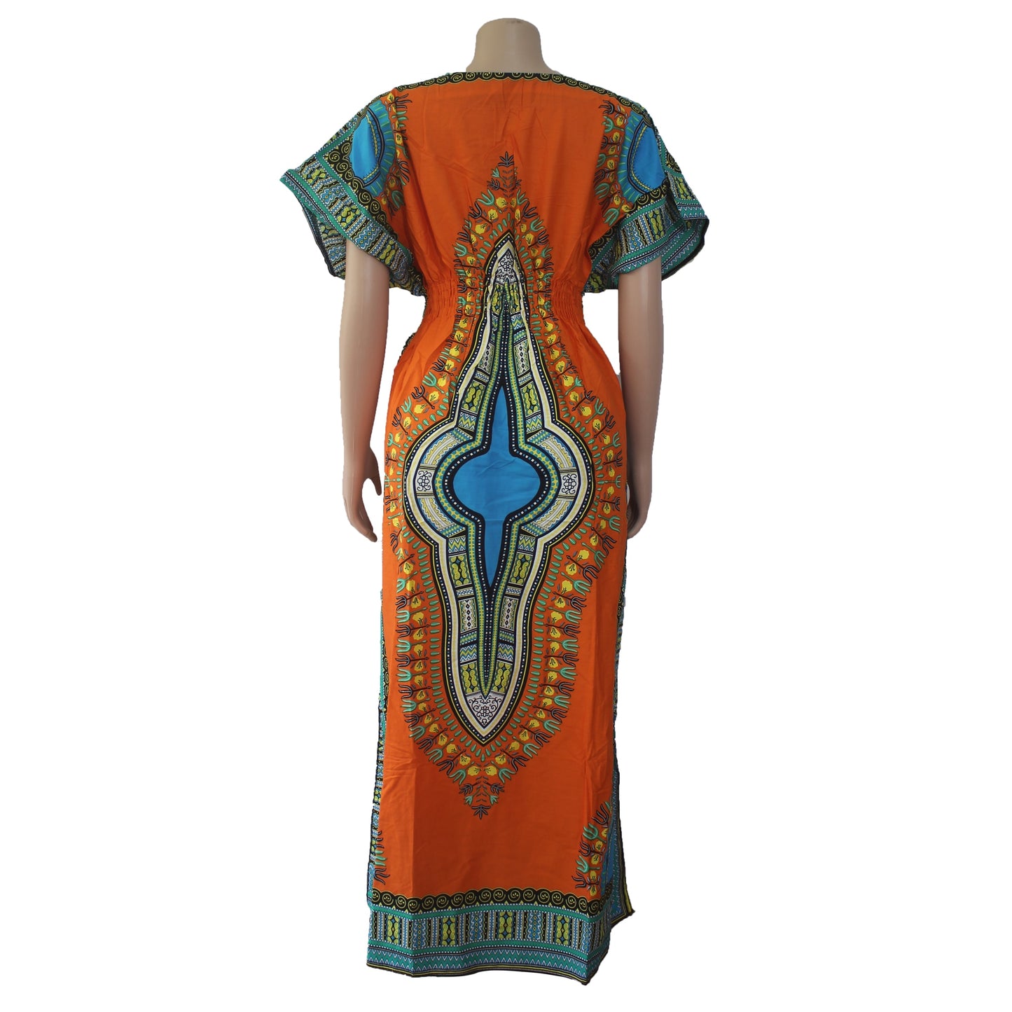 Dashiki Print Batwing Sleeve 100% Cotton African Native Ankara Dress