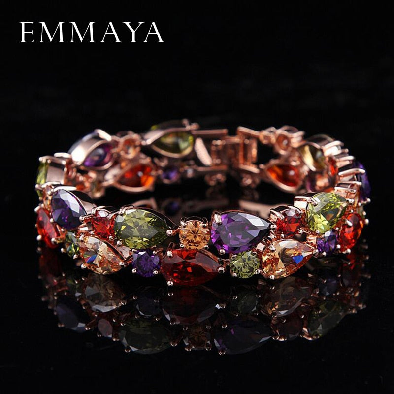 Multicolor Cubic Zircon Bangle Crystal Bracelet