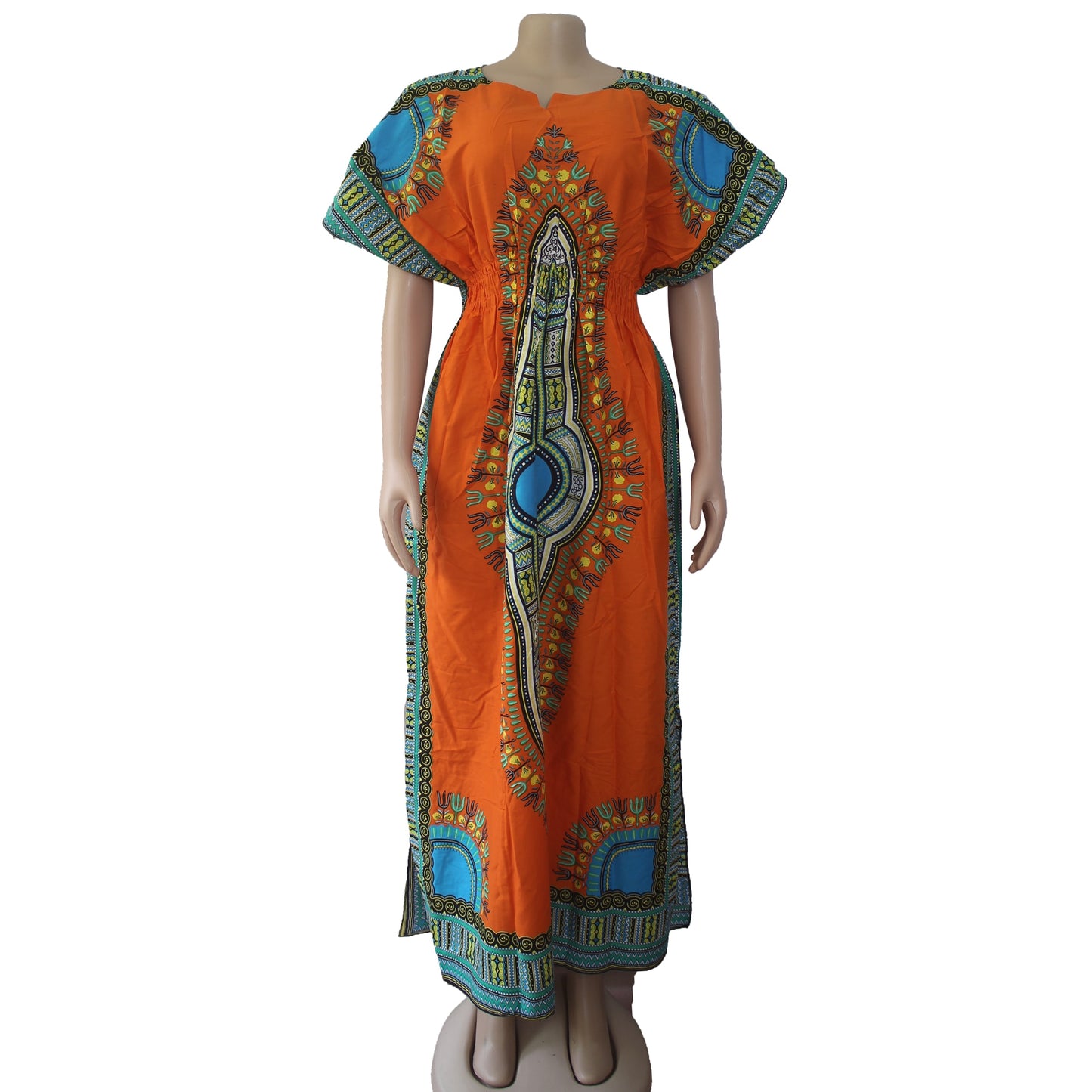 Dashiki Print Batwing Sleeve 100% Cotton African Native Ankara Dress