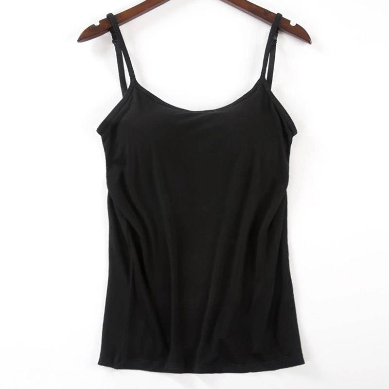 Padded Bra Tank Top Women Modal Spaghetti Camisole