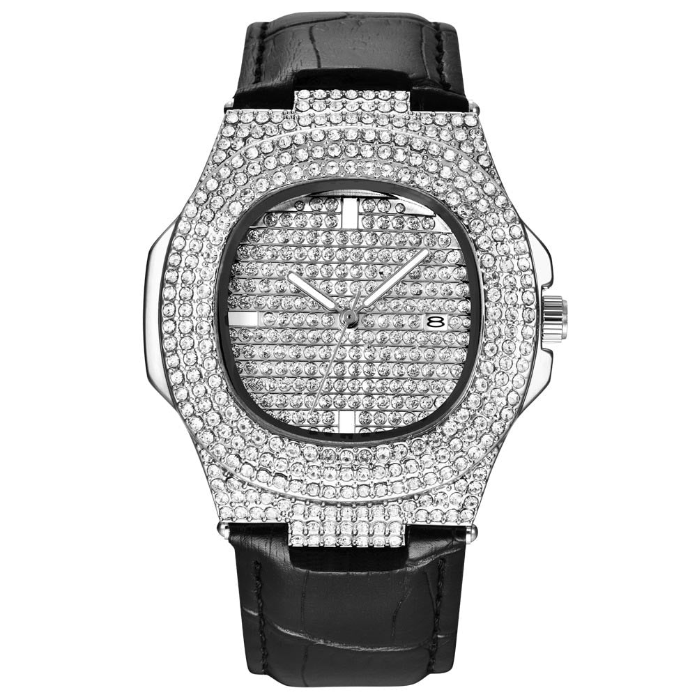 Iced Quartz Hip Hop Micropaved CZ Stainless Steel Watch