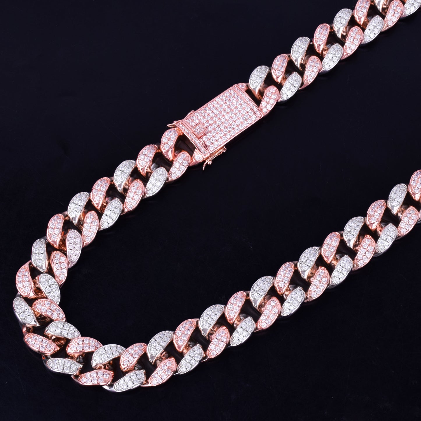 Pink Zircon Miami Cuban Link Chain