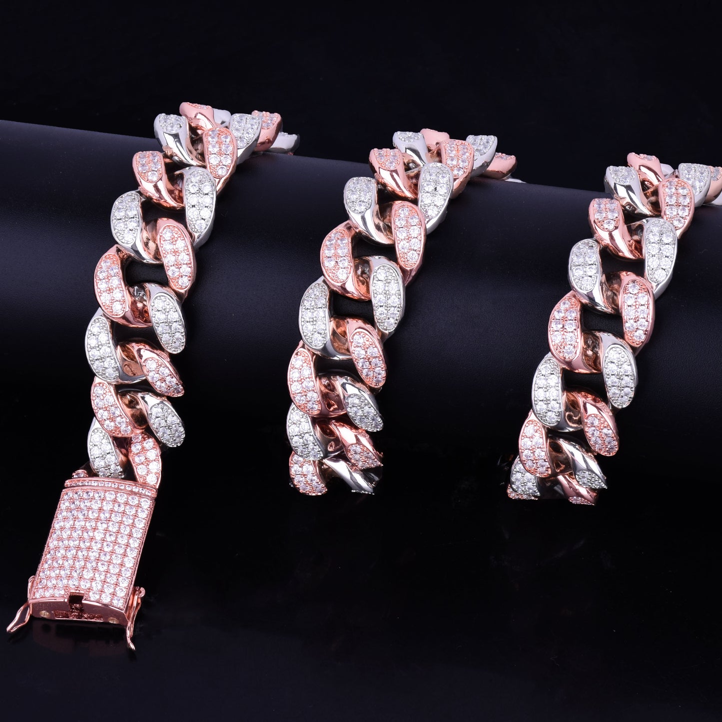 Pink Zircon Miami Cuban Link Chain