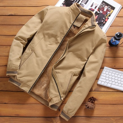 Men's Fleece Windbreaker Military Bomber Jacket