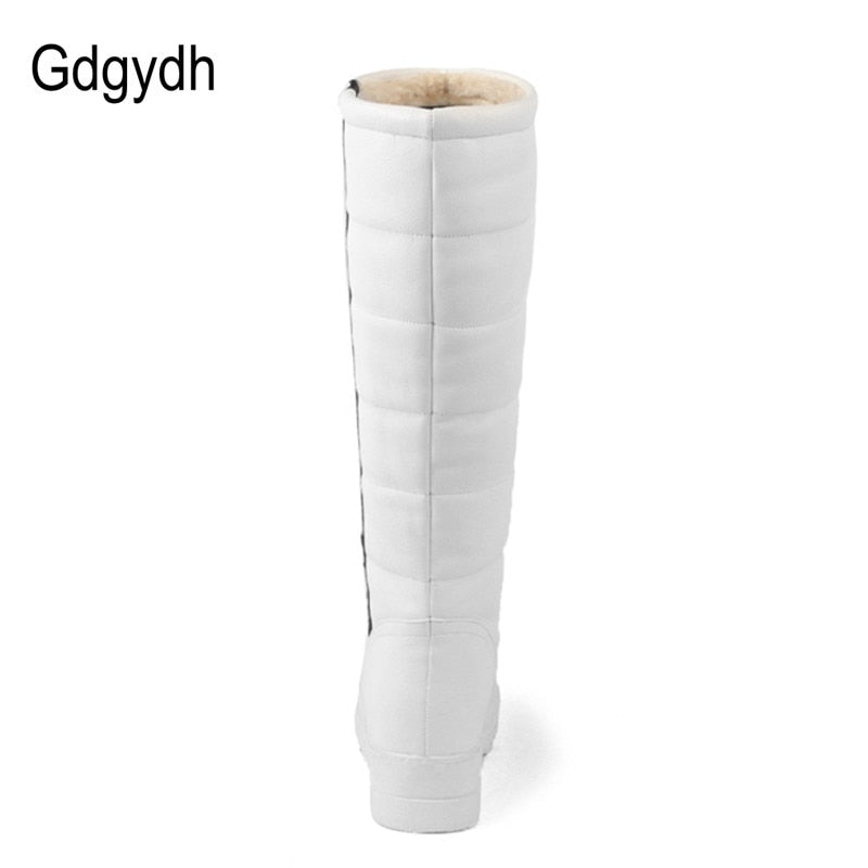 Solid Ladies Thermal Velvet Lined Platform Cotton Padded Snowboots