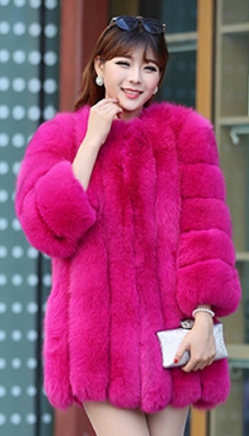 Faux Fur Long Ladies Winter Coat Plus to 4X