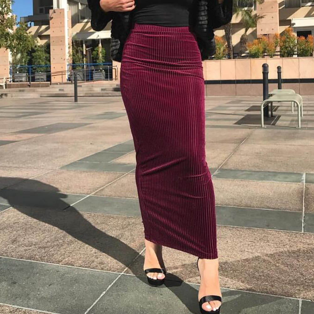 Bodycon Ankle-Length Pencil Maxi Skirt