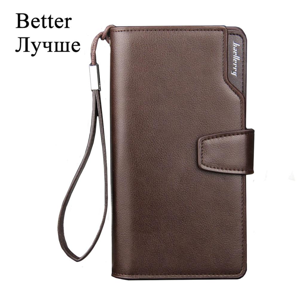 Men Long Card Holder Zipper PU Leather Wallet