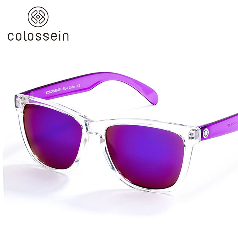 Women's Gradient Colorful Lens Glasses Classic Retro Eyewear Transparent Frame UV400 Sunglasses Men