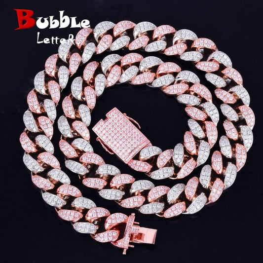 Pink Zircon Miami Cuban Link Chain