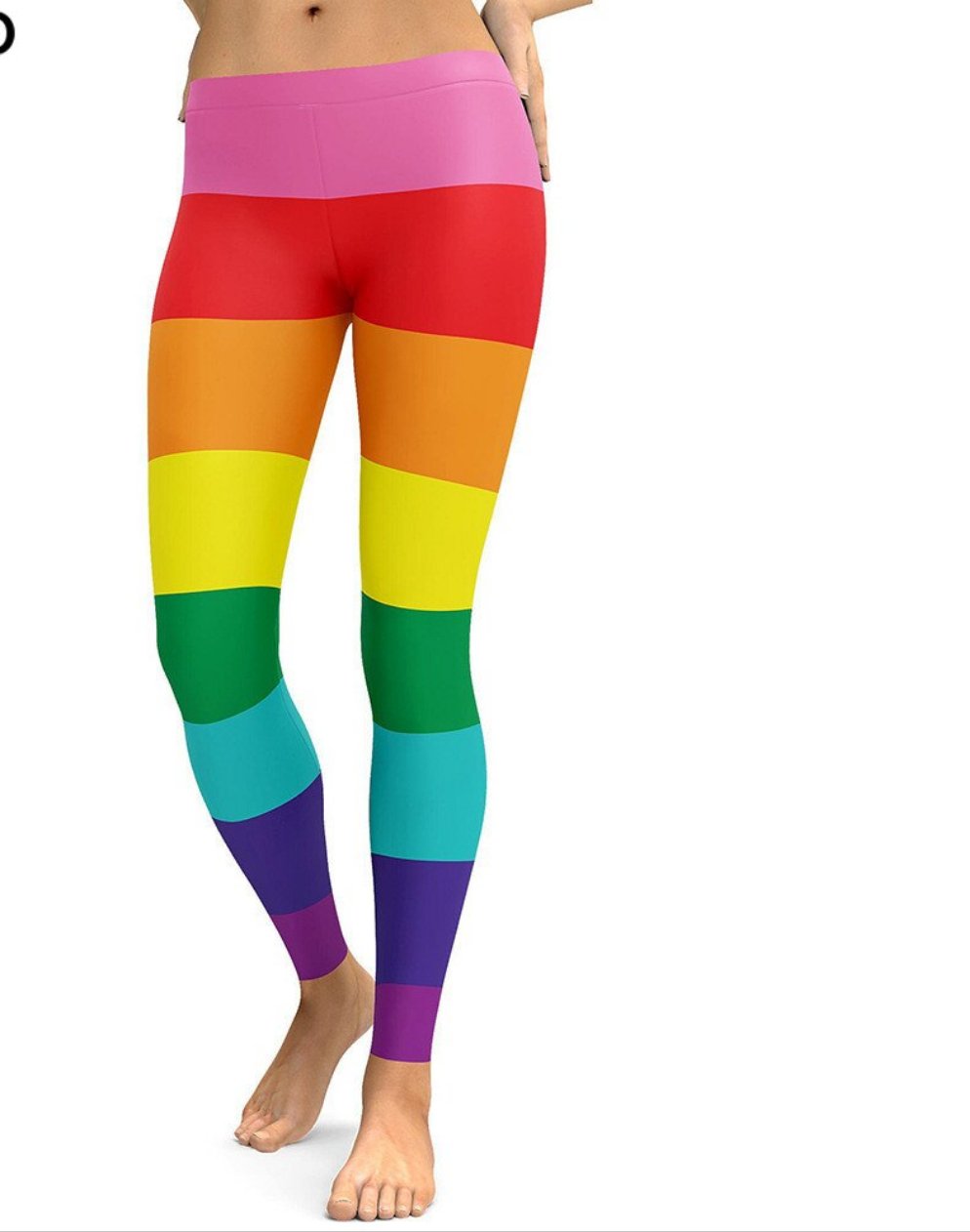 Rainbow Striped 3D Printed Leggings