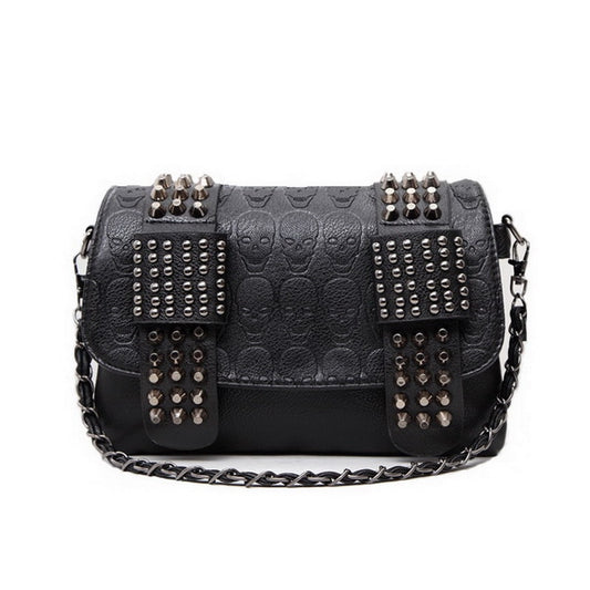 Rivet PU Leather Skull Punk Crossbody Purse