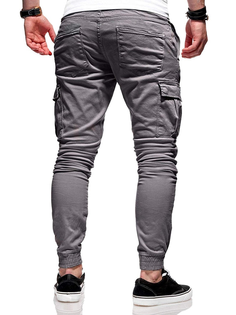 Men's Drawstring Skinny Fit Cargo Sweatpants